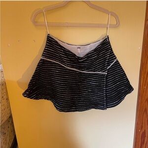 Black and White Striped Women's Skirt